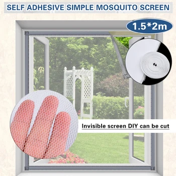 1 adet pencere ekranları Anti Mesh Net Sinek Böcek Böcek Sivrisinek Güve Kapılar Örgü 1.5 m x 2m Mutfak Yatak Odası Pencereleri