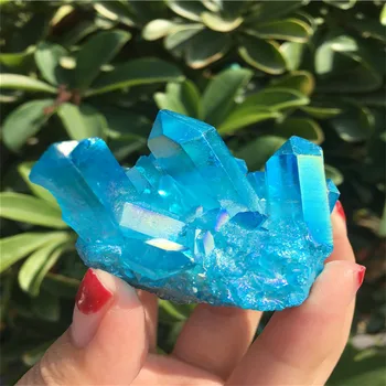 73g Doğal temizle mavi kuvars kristal noktası tedavi nadir mineraller