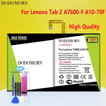 DODOMORN L14D2P31 lenovo için batarya Tab 2 A7600-F A10-70F Tab2 A10-70 A10-70L Yüksek Kalite + Takip Numarası