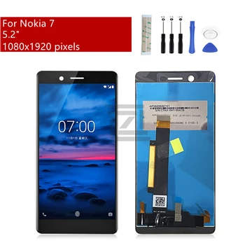 IPS LCD Nokia 7 Için lcd ekran dokunmatik ekranlı sayısallaştırıcı grup Için Nokia7 Lcd Ekran Yedek Parça Tamir 5.2