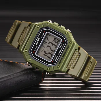 Lüks Marka erkek Bilek Saatler Elektronik Led dijital saat Erkekler Kadınlar için Kare Silikon Spor Ordu İzle Spor Saati Reloj