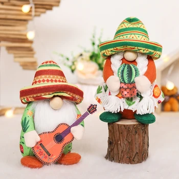 Meksika Festivali Dekorasyon Cüce Gnome Bebek Peluş Peluş Meçhul Bebek Meksika Günü Partisi Dekor Süsler Hediyeler
