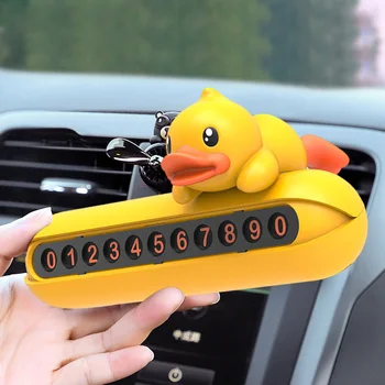Oyuncak Ayı Araba İç Aksesuarları Geçici Park Kartı Otomatik Plaka Geçici Dur İşareti Telefon Numarası Plaka