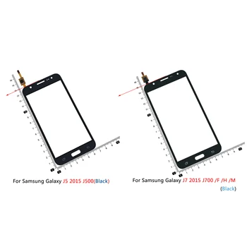 Samsung Galaxy J1mini J105 J1 J100 J5 2015 J500 J510 J5108 J7 J700 F H M dokunmatik ekran digitizer Dış Ön Cam Lens Paneli