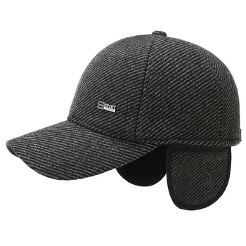 Yeni Kış beyzbol şapkası Erkekler Için Kalınlaşmak Pamuk Sıcak Snapback Rüzgar Geçirmez kulak koruyucu baba şapkası Earflaps Ile Dropshipping A187